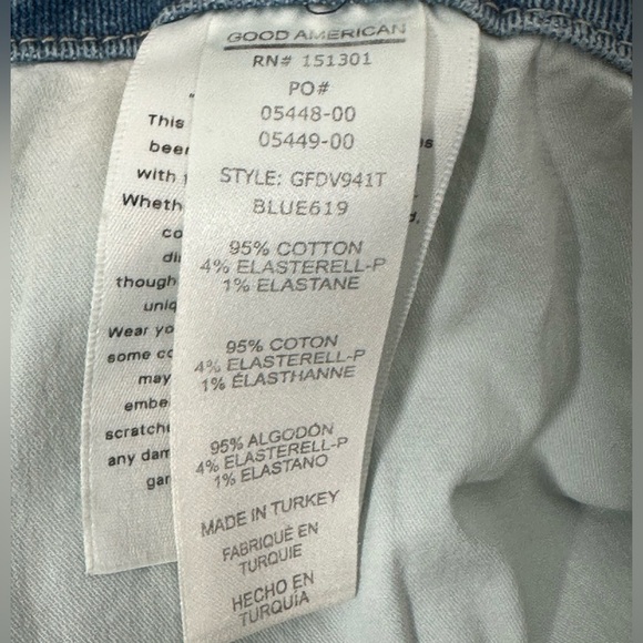 Good American Good Legs Flare Ripped High Waist Deep V Jeans Size: 15 New 33 - Picture 11 of 12